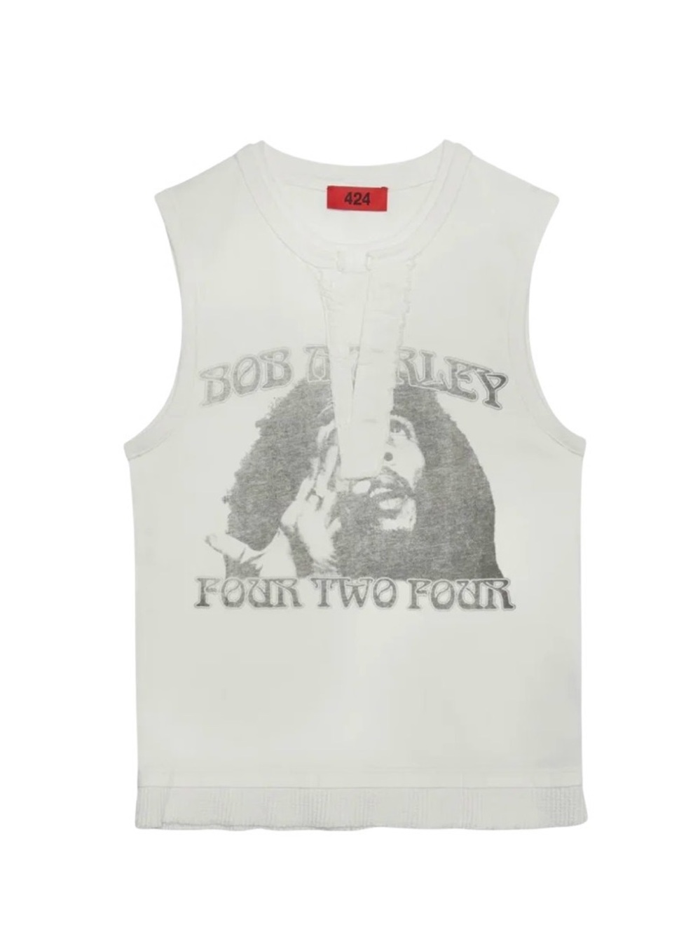 424 On Fairfax Bob Marley Graphic Tee in Salt White Small New